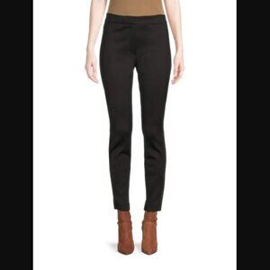 THEORY Black High Rise Scuba Ankle Zip Pants Women's Size 6 NWOT Retail $295
